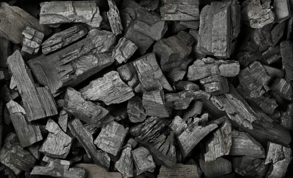Close up of lump charcoal