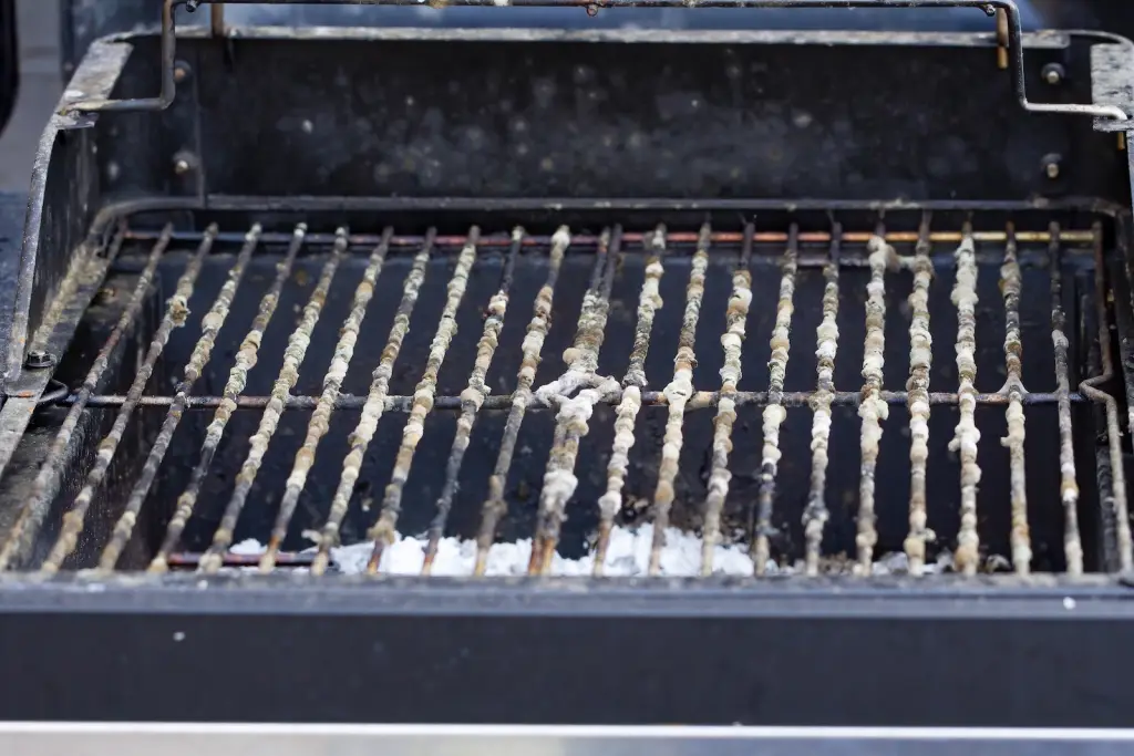 Dirty barbecue grill